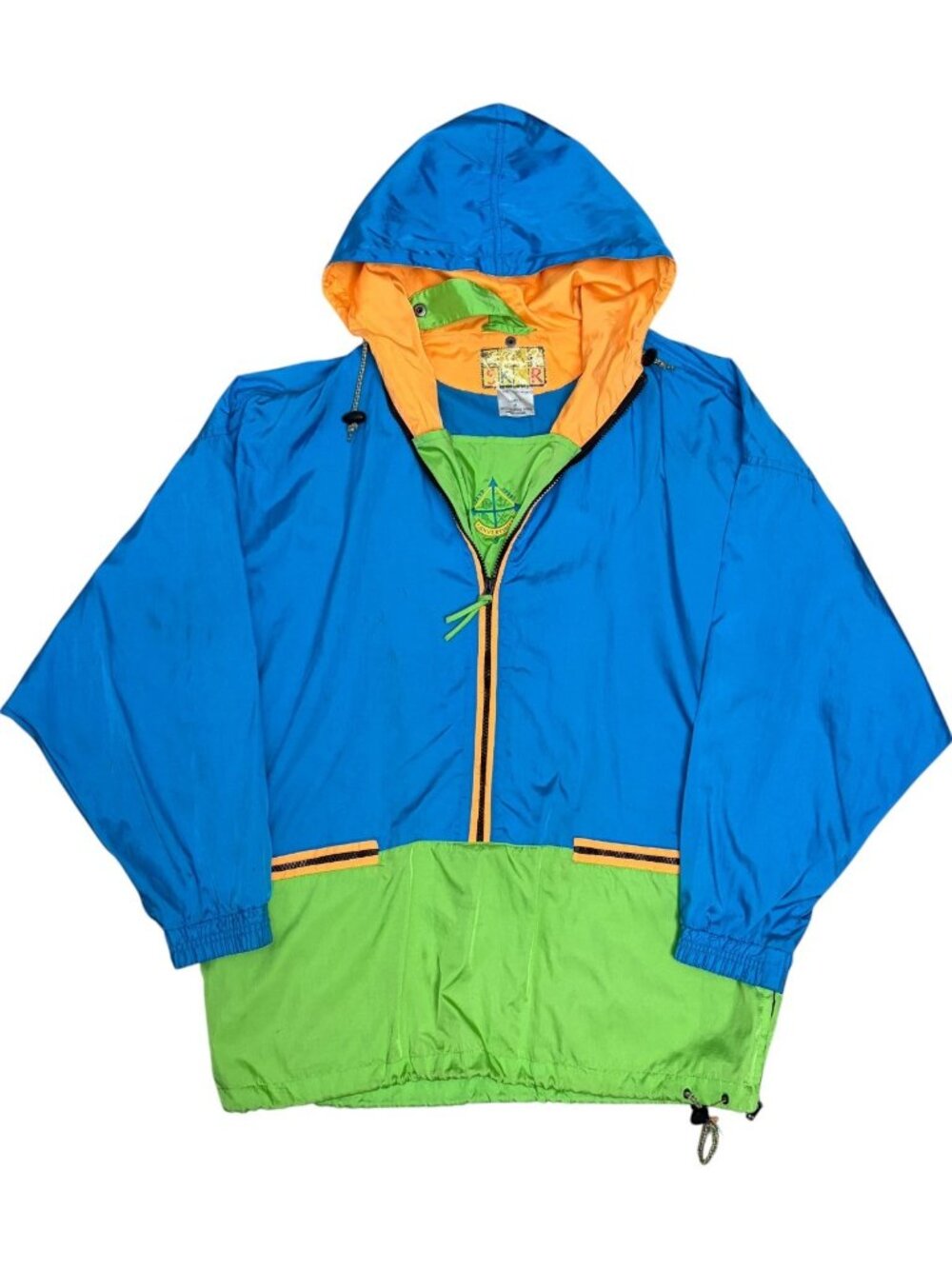 VINTAGE 90s SKYR Ski Jacket Windbreaker Retro Bright Light Bomber Womens Medium